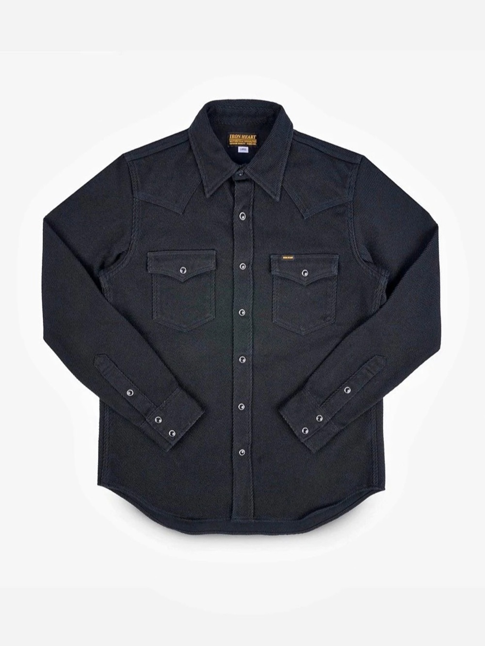 Iron Heart 14oz Kersey Western Shirt - Black Size L